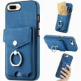 thumbnail image 1 of Nalacover Wallet Case for iPhone XR, Premium Leather Case with Card Holder, 360°Rotation Ring Kickstand, RFID Blocking Protective Magnetic Back Clsoure Case, Blue, 1 of 11