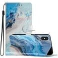 thumbnail image 1 of Nalacover Wallet Case for iPhone XS / iPhone X with Painting Pattern PU Leather Magnetic Kickstand Flip Folio Cover, Card Slots Holder Soft Silicone Shockproof Protective Case, Blue Marble, 1 of 8