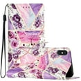 thumbnail image 1 of Nalacover Wallet Case for iPhone XS / iPhone X with Painting Pattern PU Leather Magnetic Kickstand Flip Folio Cover, Card Slots Holder Soft Silicone Shockproof Protective Case, Purple Flower, 1 of 8