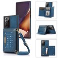 thumbnail image 1 of Nalacover Wallet Crossbody for Samsung Galaxy Note 20 Ultra Phone Case with Lanyard Strap Credit Card Holder, PU Leather Protective Handbag Purse Kickstand Bling Diamond Cover Women Girl, Blue, 1 of 10