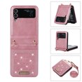 thumbnail image 1 of Nalacover Wallet Crossbody for Samsung Galaxy Z Flip4 Phone Case with Lanyard Strap Credit Card Holder, PU Leather Protective Handbag Purse Kickstand Bling Diamond Cover Women Girl, Pink, 1 of 10