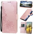 thumbnail image 1 of Nalacover Wallet For Samsung Galaxy S21 Ultra Case,Stylish Full Protection Embossed Lotus Pattern PU Leather Flip Kickstand Card Slots Shockproof Magnetic Cover with Wrist Strap.Rosegold, 1 of 5