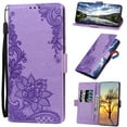 thumbnail image 1 of Nalacover Wallet For iPhone XS Max Case,Stylish Full Protection Embossed Lotus Pattern Synthetic Leather and Soft TPU Flip Kickstand Card Slots Shockproof Magnetic Cover with Wrist Strap.Purple, 1 of 8