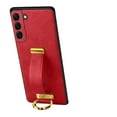 thumbnail image 1 of Nalacover Wristband Case for Samsung Galaxy S22, Metallic Premium PU Leather Slim TPU Shockproof Lens Protection Case with Ring Wrist Strap for Samsung Galaxy S22, Red, 1 of 6