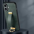 thumbnail image 1 of Nalacover Wristband Case for iPhone 16 Plus with Ring Wrist Hand Strap, Premium PU Leather Slim TPU Bumper Shockproof Lens Protection for iPhone 16 Plus Phone Case, Darkgreen, 1 of 7