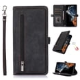 thumbnail image 1 of Nalacover Zipper Wallet Case for Google Pixel 8, Crossbody Purse Case with Card Holder Lanyard Wrist Hand Strap, Premium PU Leather Flip Kickstand Shockproof Magnetic Buckle Cover, Black, 1 of 8