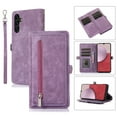 thumbnail image 1 of Nalacover Zipper Wallet Case for Samsung Galaxy S24 Plus, Crossbody Purse Case with Card Holder Lanyard Wrist Hand Strap, Premium PU Leather Flip Kickstand Shockproof Magnetic Buckle Cover, Purple, 1 of 10