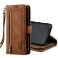 thumbnail image 1 of Nalacover Zipper Wallet Case For iPhone 11 Pro Max,360 Protection Luxury PU Leather Flip 9 Credit Card Slots and 2 Cash Pockets Holder Magnetic Shockproof Cover with Detachable Wrist Strap,Brown, 1 of 11