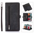 thumbnail image 1 of Nalacover Zipper Wallet Case for iPhone 14, Crossbody Purse Case with Card Holder Lanyard Wrist Hand Strap, Premium PU Leather Flip Kickstand Shockproof Magnetic Buckle Cover, Black, 1 of 8
