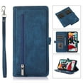 thumbnail image 1 of Nalacover Zipper Wallet Case for iPhone 14, Crossbody Purse Case with Card Holder Lanyard Wrist Hand Strap, Premium PU Leather Flip Kickstand Shockproof Magnetic Buckle Cover, Blue, 1 of 8