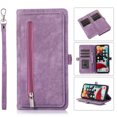 thumbnail image 1 of Nalacover Zipper Wallet Case for iPhone 14, Crossbody Purse Case with Card Holder Lanyard Wrist Hand Strap, Premium PU Leather Flip Kickstand Shockproof Magnetic Buckle Cover, Purple, 1 of 8