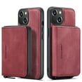 thumbnail image 1 of Nalacover Zipper Wallet Case for iPhone 14 Plus, Soft Silicone Shockproof PU Leather Detachable Card Slots Holder Cash Pocket Slim Cover with Kickstand Magnetic Lens Protective Case, Red, 1 of 8