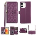 thumbnail image 1 of Nalacover for iPhone 11 6.1 inch Premium PU Leather Crossbody Case with Shoulder Strap & Wrist Strap,Shockproof Magnetic Flip Kickstand Credit Card Slots Zipper Wallet Phone Case,Darkpurple, 1 of 12