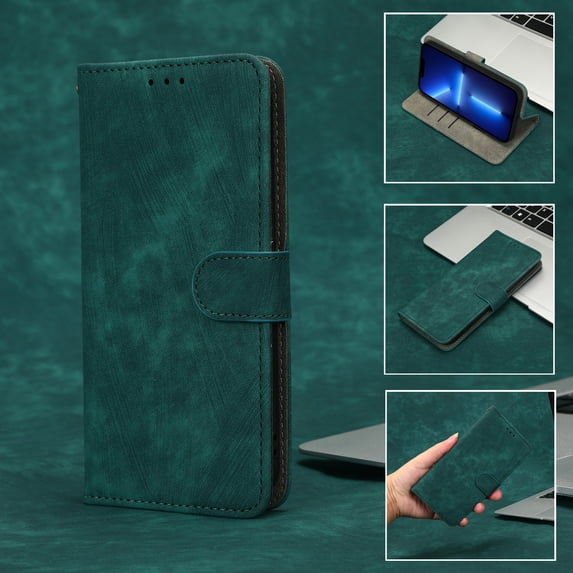 Nalacover for iPhone 11 Pro Max Flip Wallet Case,Stylish 360 Protection Synthetic Leather Soft TPU Flexible Magnetic RFID Kickstand Card Slots Shockproof Anti-Scratch with Wrist Strap Cover.Green