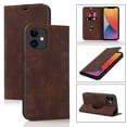 thumbnail image 1 of Nalacover for iPhone 12 / 12 Pro 6.1 inch Wireless Charging Case,Luxury Full Body Protection Solid Color PU Leather Magnetic Closure Flip RFID Blocking Card Slots Stand Shockproof Cover.Coffee, 1 of 9