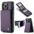 thumbnail image 1 of Nalacover for iPhone 12/12 Pro Back Wallet Case with Card Holder [RFID Blocking Protection] [Back Double Magnetic Clasp] Premium PU Leather Flip Kickstand Phone Case for Women Men,Purple, 1 of 12
