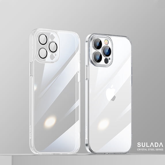 Nalacover For iPhone 12 6.1 inch Ultra Slim Clear Case,Luxury Crystal Transparent PC Bumper Shockproof Dust-proof Glass All-in-one Camera Lens Protector Fit Cover.For iPhone 12,Clear