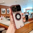 thumbnail image 1 of Nalacover for iPhone 12 Pro Magnetic Clear Case with Window Glass Camera Lens Protector [Compatible with MagSafe] Luxury Plating Heart Pattern Transparent Shockproof Slim Phone Case,Red, 1 of 13
