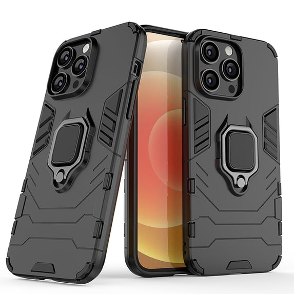 Nalacover for iPhone 12 Pro Max 6.7 inch Case,Luxury Heavy Duty Armor Dual Layer Protective TPU Bumper Magnetic Finger Ring Kickstand Shockproof Dustproof Non-Slip Slim Back Cover.Black