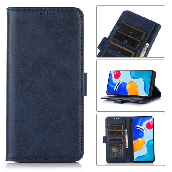Nalacover for iPhone 12 Pro Max 6.7 inch Flip Wallet Case,360 Protection Anti-Scratch Magnetic Business PU Leather with Cart Slots Kickstand Shockproof for Women Men Cover,Blue