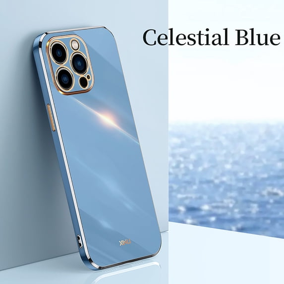 Nalacover For iPhone 12 Pro Max Case,Luxury Stylish Plating Soft TPU Glossy Anti-Scratch Rubber Anti-drop Shockproof Ultra Slim Fit Back Phone Cover.For iPhone 12 Pro Max,Blue