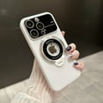 thumbnail image 1 of Nalacover for iPhone 12 Pro Max Case with Magnetic Invisible Kickstand Compatible with MagSafe,for Women Men Logo View Window Large Viewport Design Hard PC Camera Lens Protector Phone Case,White, 1 of 11