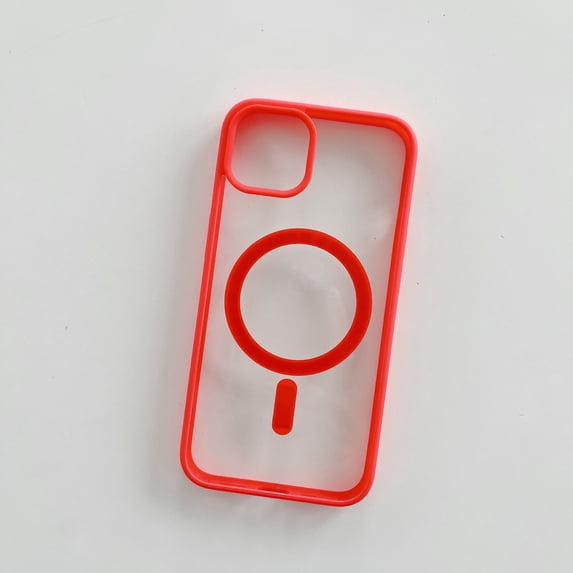 Nalacover for iPhone 12 Pro Max Matte Frosted Clear Case, Magnetic Ring Compatible with MagSafe Wireless Charging, Acrylic + TPU Shockproof Non-Yellowing Cover for iPhone 12 Pro Max, Red