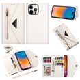 thumbnail image 1 of Nalacover for iPhone 12 Pro Max Wallet Case,360 Protection PU Leather and Soft TPU Magnetic Flip Folding Kickstand Card Slots Zipper Pocket Shockproof Cover with Crossbody Shoulder Strap.White, 1 of 15