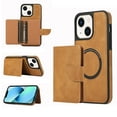 thumbnail image 1 of Nalacover for iPhone 13 Magnetic 2 in 1 Detachable Leather Wallet Case, Compatible with MagSafe Wireless Charging,Shockproof Credit Card Slots Kickstand Phone Case for iPhone 13,Brown, 1 of 8