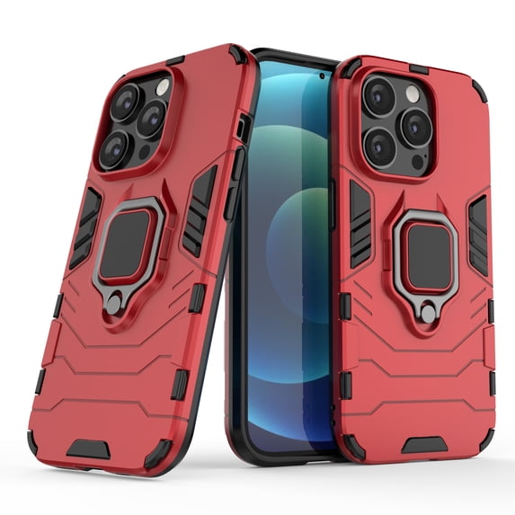 Nalacover for iPhone 13 Pro Case,Luxury Heavy Duty Armor Dual Layer Protective TPU Bumper Magnetic Finger Ring Kickstand Shockproof Dustproof Non-Slip Slim Back Phone Cover.For iPhone 13 Pro,Red