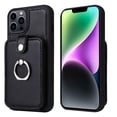 thumbnail image 1 of Nalacover for iPhone 13 Pro Max Back Wallet Case, Card Slots Holder Premium PU Leather Purse Cover with Rotated Ring Holder Bracket, Soft TPU Bumper Shockproof Lens Protection Case,Black, 1 of 7