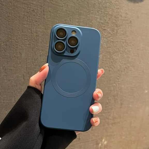 Nalacover for iPhone 13 Pro Max, [Compatible with MagSafe] Liquid Silicone Rubber Soft TPU Bumper Anti-Drop Anti-Scratch Shockproof Full Camera Lens Protective Cover For iPhone 13 Pro Max, Darkblue