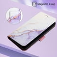 thumbnail image 1 of Nalacover for iPhone 13 Pro Max PU Leather Wallet Case,Stylish Marble Pattern Magnetic Clasp Flip Kickstand Cash Pocket Wireless Charging Detachable Wrist Strap Cover for Girls Women,Purple & Ｗhite, 1 of 6