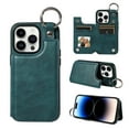 thumbnail image 1 of Nalacover for iPhone 13 Pro Wallet Case with Card Slots & Metal Finger Ring, Durable PU Leather Back Double Magnetic Botton Flip Kickstand Purse Shockproof Phone Case,Green, 1 of 10