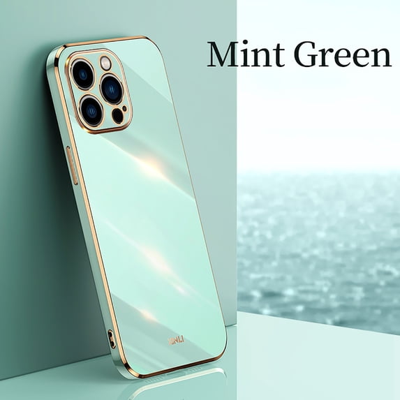 Nalacover For iPhone 14 6.1 inch Case,Luxury Stylish Plating and Soft TPU Glossy Anti-Scratch Rubber Anti-drop Shockproof Ultra Slim Fit Back Phone Cover.For iPhone 14,Green