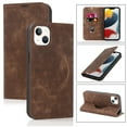 thumbnail image 1 of Nalacover for iPhone 14 6.1 inch Wireless Charging Case,Luxury Full Body Protection Solid Color PU Leather Magnetic Closure Flip RFID Blocking Card Slots Stand Cover.For iPhone 14,Brown, 1 of 8