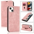 thumbnail image 1 of Nalacover for iPhone 14 6.1 inch Wireless Charging Case,Luxury Full Body Protection Solid Color PU Leather Magnetic Closure Flip RFID Blocking Card Slots Stand Cover.For iPhone 14,Pink, 1 of 8