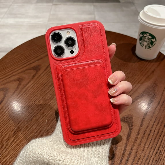 Nalacover for iPhone 14 6.1 inch Wireless Charging Slim Case,Shockproof Premium PU Leather Soft TPU Anti-Scratch with Detachable Card Slot Wallet Back Phone Cover.For iPhone 14,Red