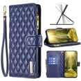 thumbnail image 1 of Nalacover for iPhone 14 6.1 inch Zipper Wallet Case with Magnetic Clasp Flip Folio Kickstand 9 Card Slots Luxury Premium PU Leather and Soft TPU Shockproof with Wrist Strap Cover.Blue, 1 of 10