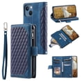 thumbnail image 1 of Nalacover for iPhone 14 Flip Kickstand Wallet Case,Full Body Protection Luxury PU Leather Shockproof Magnetic Closure Zipper Pocket with Detachable Hand Strap&Shoulder Strap Cover.Blue, 1 of 11