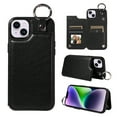 thumbnail image 1 of Nalacover for iPhone 14 Plus Wallet Case with Card Slots & Metal Finger Ring, Durable PU Leather Back Double Magnetic Botton Flip Kickstand Purse Shockproof Phone Case,Black, 1 of 10