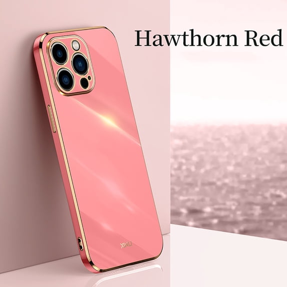 Nalacover For iPhone 14 Pro 6.1 inch Case,Luxury Stylish Plating and Soft TPU Glossy Anti-Scratch Rubber Anti-drop Shockproof Ultra Slim Fit Back Phone Cover.For iPhone 14 Pro,Red