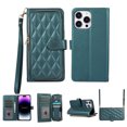 thumbnail image 1 of Nalacover for iPhone 14 Pro 6.1 inch Premium PU Leather Crossbody Case with Shoulder Strap & Wrist Strap,Shockproof Magnetic Flip Kickstand Credit Card Slots Zipper Wallet Phone Case,Darkgreen, 1 of 12