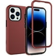 thumbnail image 1 of Nalacover for iPhone 14 Pro 6.1 inch Slim Case,Stylish Triple Layer Protection Hard PC + Soft TPU Silicone Hybrid Shockproof Camera Lens Protective Anti-drop Fit Back Phone Cover.Red, 1 of 6