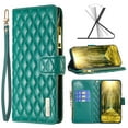 thumbnail image 1 of Nalacover for iPhone 14 Pro 6.1 inch Zipper Wallet Case with Magnetic Clasp Flip Folio Kickstand 9 Card Slots Luxury Premium PU Leather and Soft TPU Shockproof with Wrist Strap Cover.Green, 1 of 10