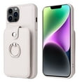 thumbnail image 1 of Nalacover for iPhone 14 Pro Back Wallet Case, Card Slots Holder Premium PU Leather Purse Cover with Rotated Ring Holder Bracket, Soft TPU Bumper Shockproof Lens Protection Case, White, 1 of 7