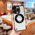 thumbnail image 1 of Nalacover for iPhone 14 Pro, [Compatible with MagSafe] Camera Lens Protector Plating Luxury Cover for Women Men Clear Soft TPU Shockproof Logo Visible Case For iPhone 14 Pro, Black, 1 of 8