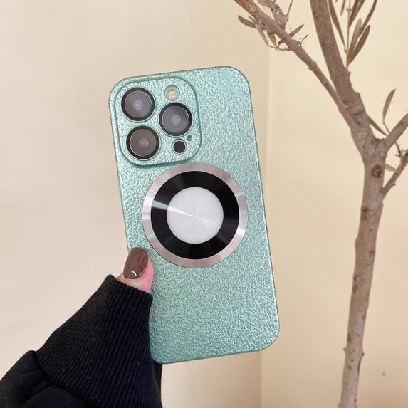 Nalacover for iPhone 14 Pro, Luxury Elegant Case with Camera Lens Protector Soft TPU Drop Protection Thin Fit Lunar Texture Shockproof Protective For iPhone 14 Pro, Green