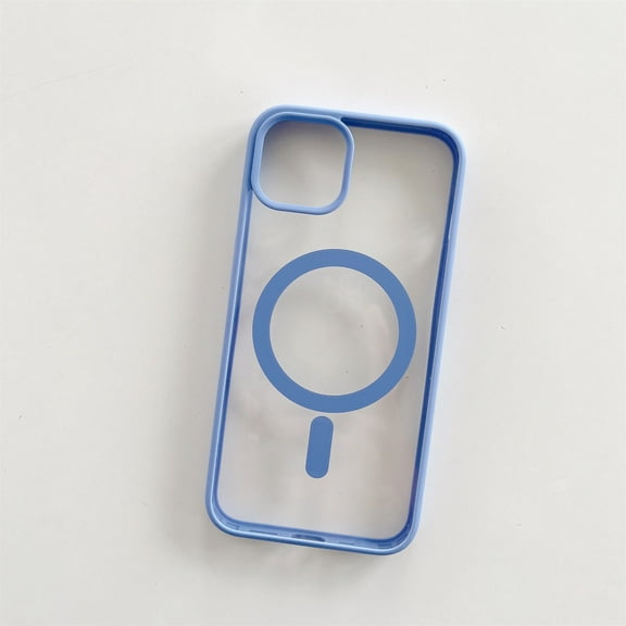 Nalacover for iPhone 14 Pro Matte Frosted Clear Case, Magnetic Ring Compatible with MagSafe Wireless Charging, Acrylic + TPU Shockproof Non-Yellowing Cover for iPhone 14 Pro, Lightblue