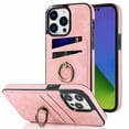 thumbnail image 1 of Nalacover for iPhone 14 Pro Max 6.7 inch Wallet Back Case,Luxury PU Leather Soft TPU Anti-Drop Shockproof Two Card Slots with Finger Ring Holder Kickstand Ultra Slim Phone Cover.Pink, 1 of 8